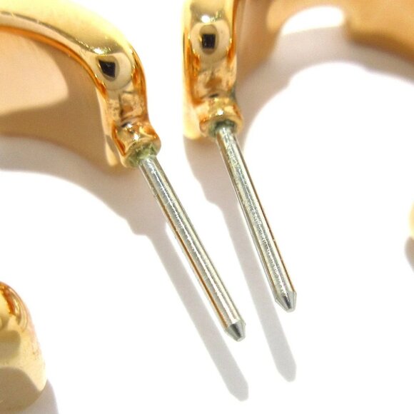 Auth HERMES Olympe - Rose Gold Blue Hardware Veau Epsom Earrings - Picture 4 of 7